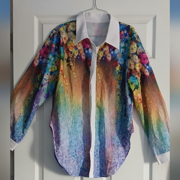 Size L Tops - Vibrant Multicolor Women's Blouse
